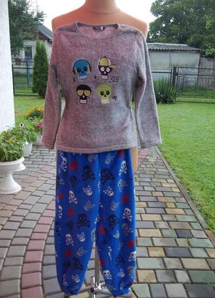 ( 7 - 8 лет ) детская флисовая пижама костюм теплый для мальчи...