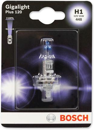 Галогеновая лампа BOSCH Gigalight Plus 120% H1 55W 12V P14.5S ...
