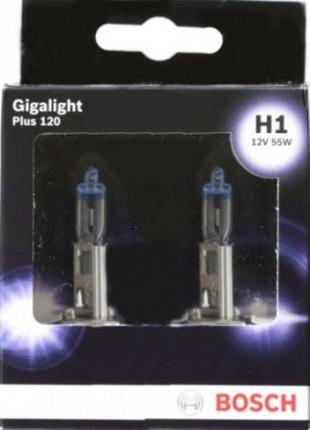 Комплект галогеновых ламп BOSCH Gigalight Plus 120% H1 55W 12V...
