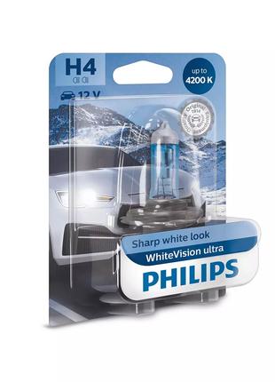 Галогеновая лампа PHILIPS 12342WVUB1 H4 60/55W 12V P43t WhiteV...