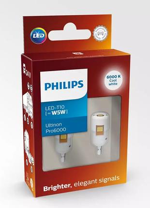 Комплект светодиодных ламп Philips 24961CU60X2 W5W LED Ultinon...