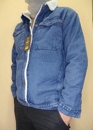 Джинсова куртка з хутром синя biggastino туреччина