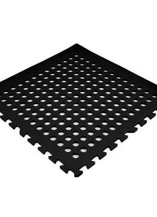 Підлога пазл перфорована - модульне покриття чорне 610x610x10м...