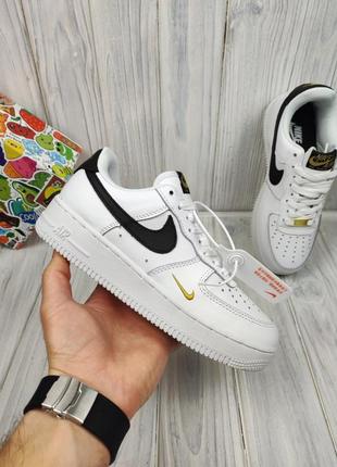 Nike air force 1 low white black gold