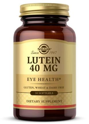 Натуральная добавка Solgar Lutein 40 mg, 30 капсул