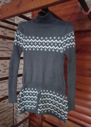 Тепла жіноча туніка, подовжений светр