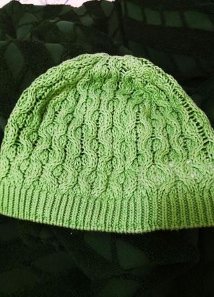Шапка gap бавовна кашемір/демісезонна жіноча шапочка зелена