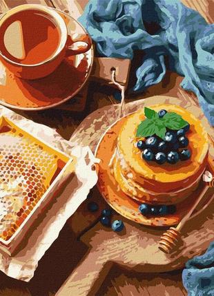 Картина по номерам "панкейки к чаю" ​​идейка kho5641 40х50 см