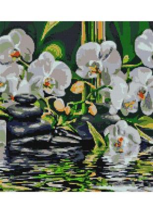 Алмазная мозаика "покой у орхидей" brushme dbs1002 40х50 см