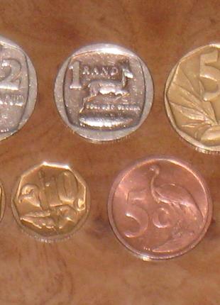 Монети ПАР (новий герб) — 7 шт.