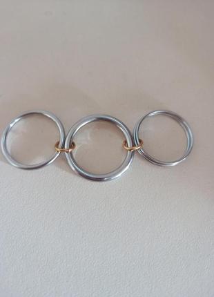 Набор трех соединенных кольца нержавеющая сталь размер 19-20