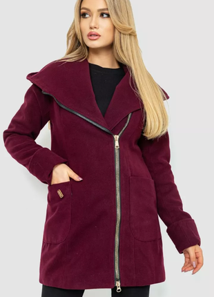 Пальто женское кашемир с капюшоном на молнии 2 цвета 186r241аг