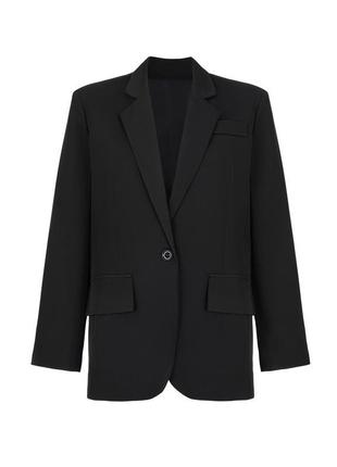 Брендовый черный удлиненный пиджак жакет dp, 36 размер.