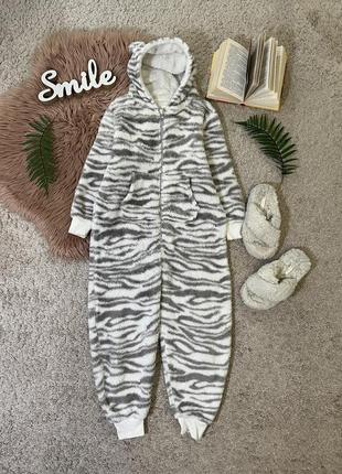 Теплая флисовая пижама кигуруми котик #32