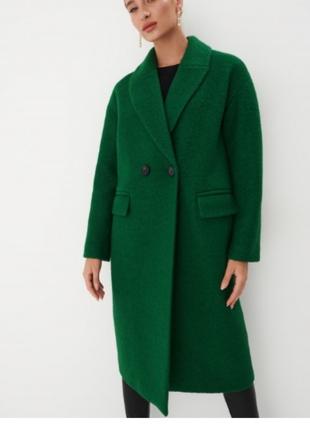 Пальто вовняне зелене