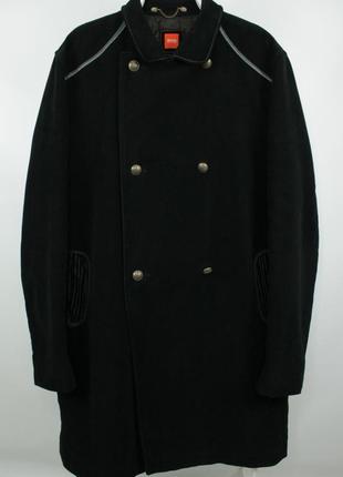 Винтажное двубортное пальто hugo boss black cotton double-brea...