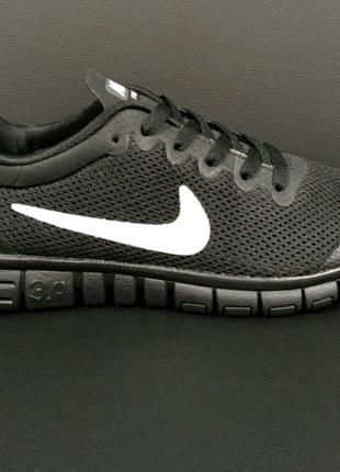 Кроссовки мужские черные Nike Free Run 3,0