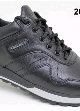 Кроссовки -туфли мужские кожаные Clubshoes черные