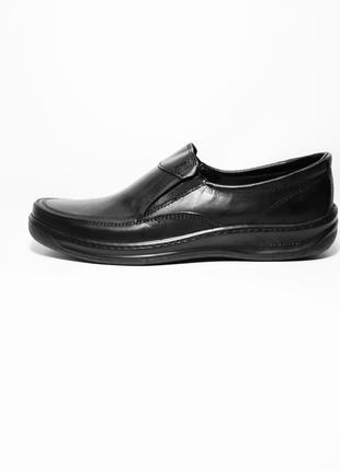 Туфли мужские кожаные на резинке Сomfort черные
