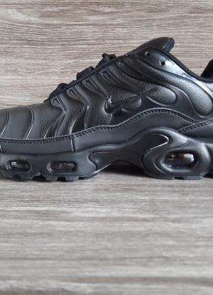 Мужские кроссовки Nike Air Max TN Black (чёрные)кожаные спорти...