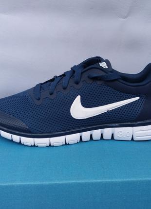 Кроссовки мужские синие с белым Nike Free Run 3,0 МК5033