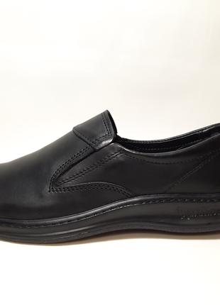 Туфли мужские кожаные на резинке Сomfort черные