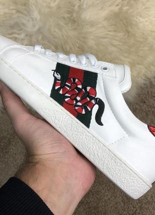 Кросівки gucci snake embroidered sneaker white