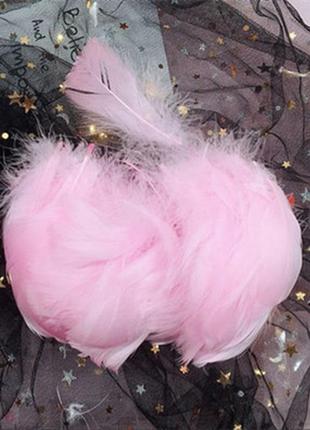 Набор декоративных перьев, розовый, 10 шт.
перья нежно-розовые,