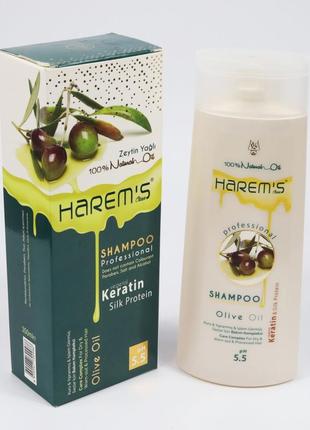 Восстанавливающий шампунь с оливковым маслом 360 мл harems
