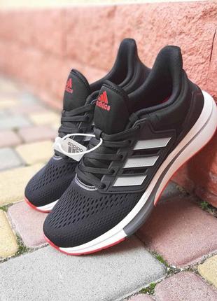 Adidas eq 21 run черные с красным кроссовки мужские текстильны...