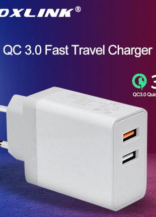 Быстрое зарядное устройство VOXLINK QC 3,0 2 порта USB
