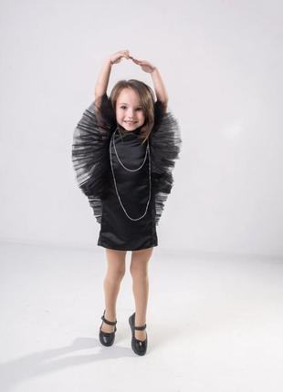 Детское нарядное чёрное платье marichka без рукавов размер 146