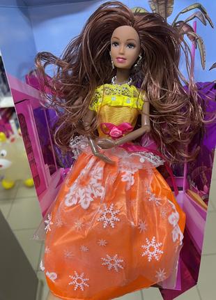 Кукла Принцесса бала Барби длинными волосами красивое платье