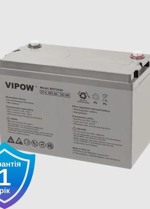 Аккумулятор гелевый для ИБП и инверторов 12V 100Ah VIPOW BAT0420