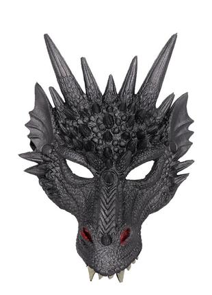 Черная маска дракона RESTEQ. Маска дракон из полиуретановой пе...