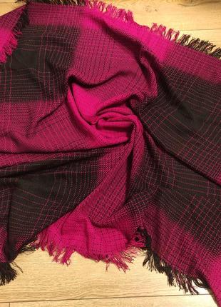 Mil-idee italy шарф большая сиреневый клетка пурпурный с черны...