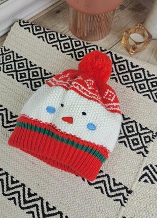 Брендова стильна зимова шапка з вишивкою сніговика lily&dan☃️