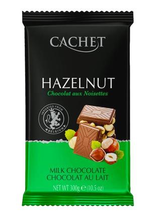 Шоколад молочний Cachet 32% какао з фундуком (лісовий горіх) 3...