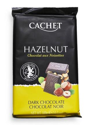 Шоколад чёрный Cachet 54% какао с фундуком (лесной орех) 300 г