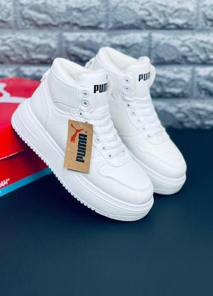 !!новинка!! женские крассовки белые puma крассовки зимние на меху