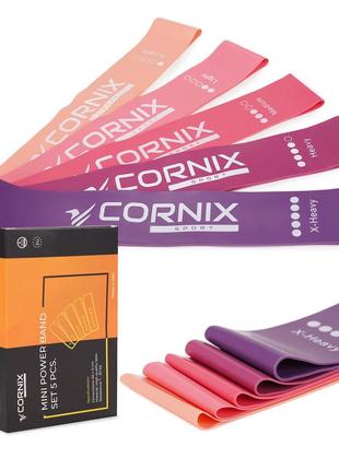 Резинки для фитнеса cornix mini power band набор 5 шт 1-20 кг ...