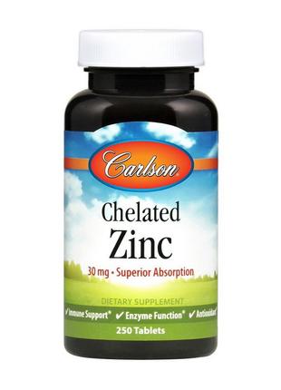Цинк Carlson Chelated Zinc 30 mg 250 tablets