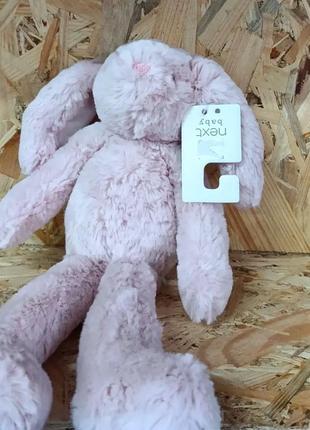 Детская мягкая плюшевая игрушка розовый зайчик кролик зайка next