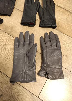 Перчатки кожаные натуральные женские р. 8 перчатки кожа серый