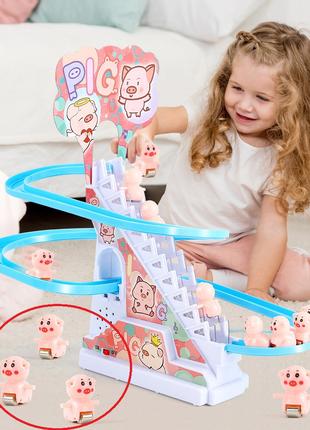 Интерактивная развивающая игрушка для детей горка-трек Piggy T...