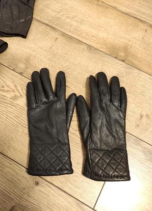 Варежки женские кожаные натуральные черные р. 7,5 перчатки кож...