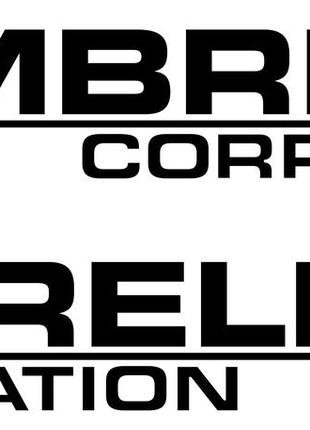 Наклейка UMBRELLA corporation Черная 2 штуки 36 х 6 см