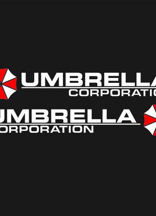 Наклейка UMBRELLA corporation Біла 2 штуки 36 х 6 см