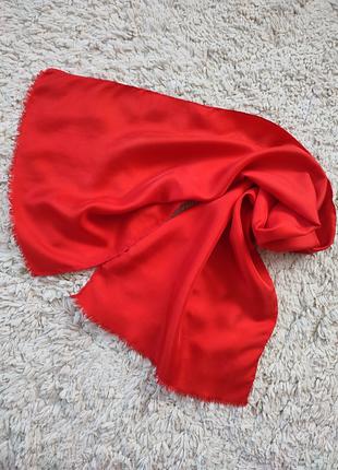 Шовковий червоний шарф, 100% шовк шов роуль