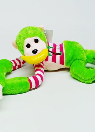 Мягкая игрушка Yi wu jiayu Обезьянка на липучке зеленая M16894-3
